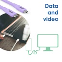 USB4 Gen2x2 Type-C Bi-Directional Purple 4K60Hz, Data 20Gbps, PD 240W(48V/5A) EPR M/M 2m/6.56ft