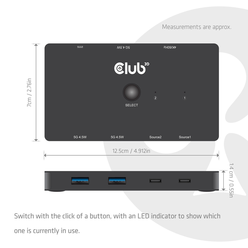 CSV-2512 KVM Switch Dual USB type C to HDMI 4K 60Hz