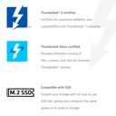 CSV-2562 13-1 Thunderbolt™ 5 Docking Station M.2 SSD 2x HDMI™ 8K60Hz Thunderbolt™ Share Certified 180W