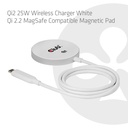 Qi2 25W Wireless Charger White Qi 2.2 MagSafe Compatible Magnetic Pad