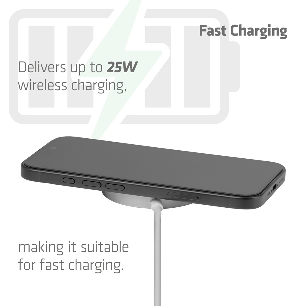 Qi2 25W Wireless Charger White Qi 2.2 MagSafe Compatible Magnetic Pad