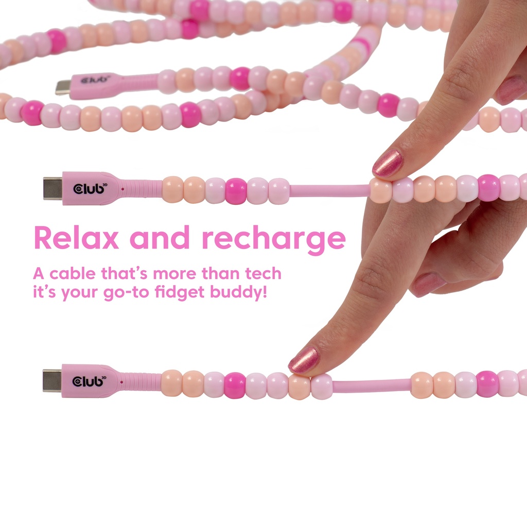 USB-C® Beaded Cable Pink