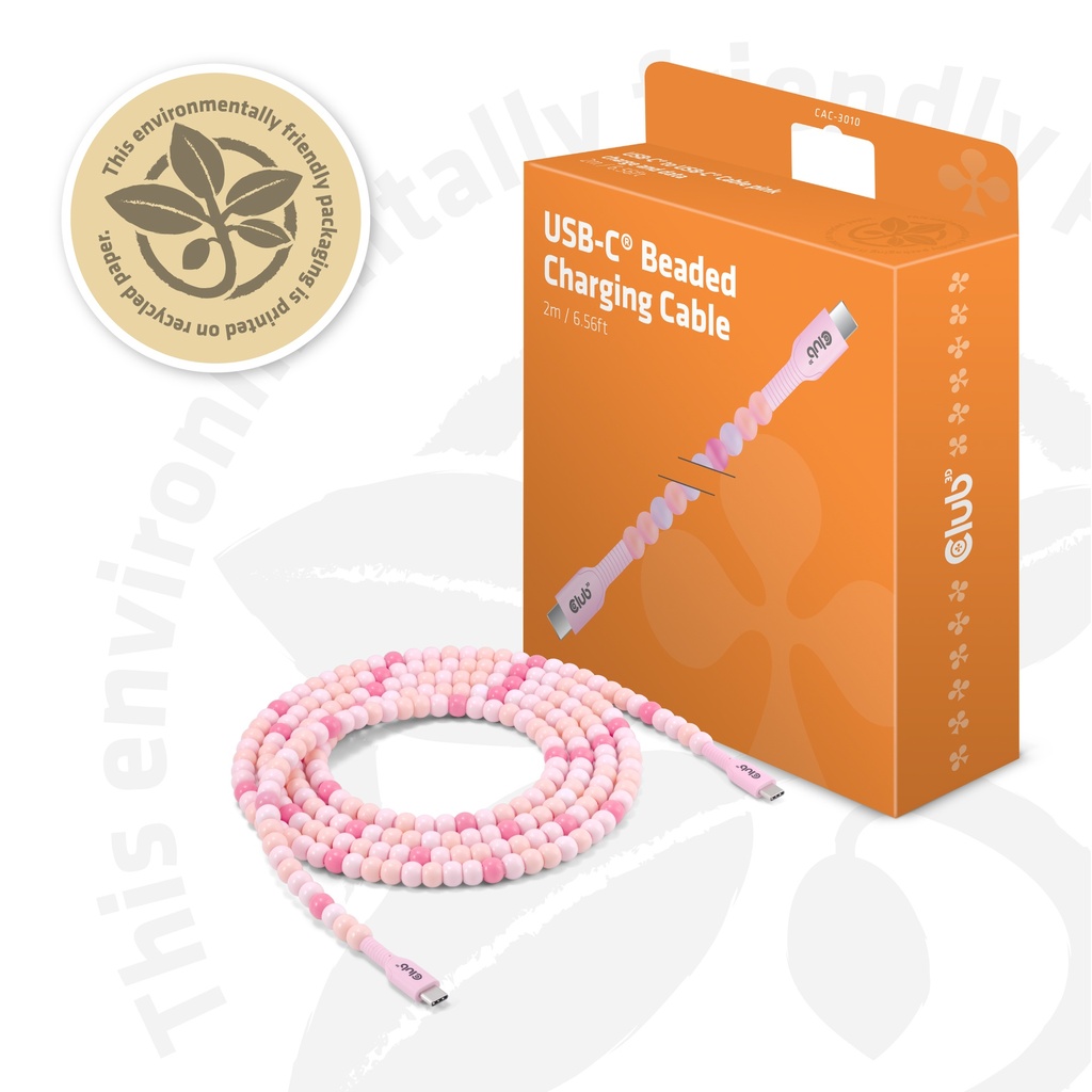 USB-C® Beaded Cable Pink