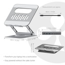 CSV-2554 Adjustable Aluminium Laptop Stand with USB-C® Hub 4K60Hz 100W 360°