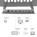 CSV-2554 Adjustable Aluminium Laptop Stand with USB-C® Hub 4K60Hz 100W 360°