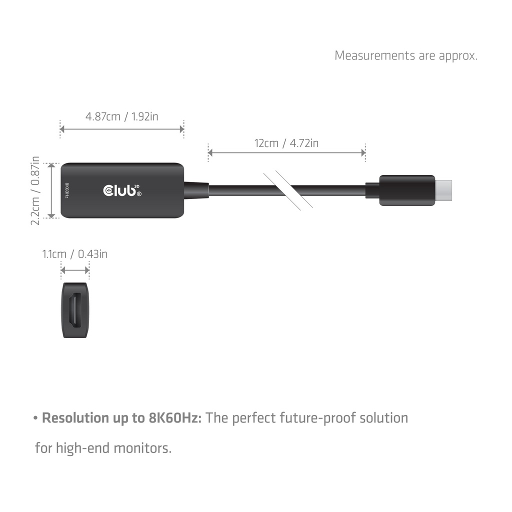 CAC-2505 USB-C® to HDMI™ 2.1 Adapter 8K60Hz