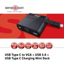 USB-C® to VGA + USB-A  5Gbps+ USB-C® Charging Mini Dock