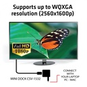 USB-C® to VGA + USB-A  5Gbps+ USB-C® Charging Mini Dock