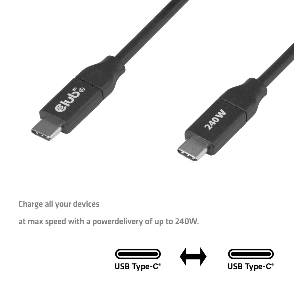CAC-2506 USB-C® Safe Cable 240W No Data 2m/6.56ft