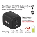 Travel Charger PPS 65Watt GAN technology, Triple port (2x USB -C® + USB -A) Power Delivery(PD) 3.0 Support EU