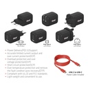Travel Charger PPS 65Watt GAN technology, Triple port (2x USB -C® + USB -A) Power Delivery(PD) 3.0 Support EU