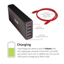 USB  A and C Power Charger, 5 ports up to 111W