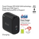 Travel Charger PPS 65W GAN technology, Single port USB -C®, Power Delivery(PD) 3.0 Support