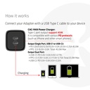 Travel Charger PPS 45W GAN technology, Dual port USB -C®, Power Delivery(PD) 3.0 Support