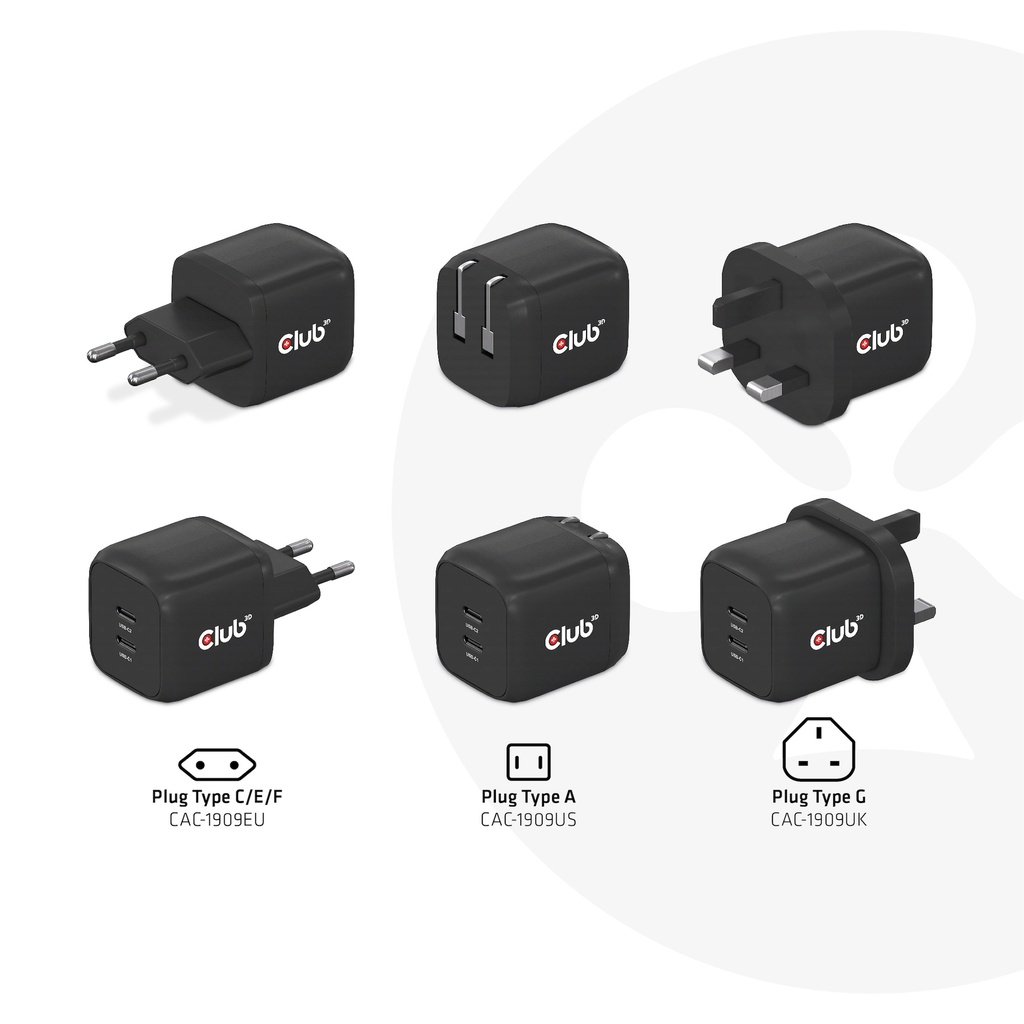 Travel Charger PPS 45W GAN technology, Dual port USB -C®, Power Delivery(PD) 3.0 Support