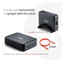 Travel Charger 240 Watt GaN technology, Four port USB -C®, Power Delivery(PD) 5Gbps and PPS Support