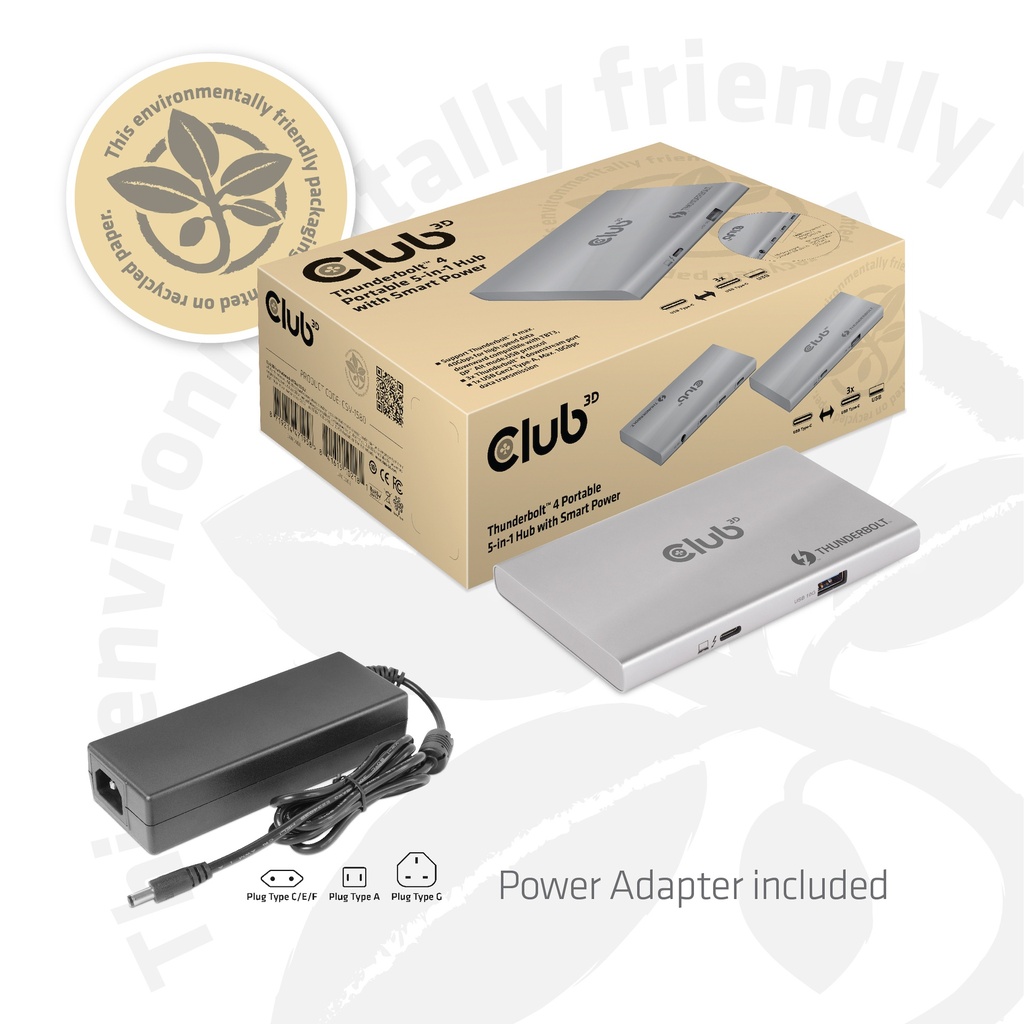 Thunderbolt™4 Portable 5-in-1 Hub with Smart Power