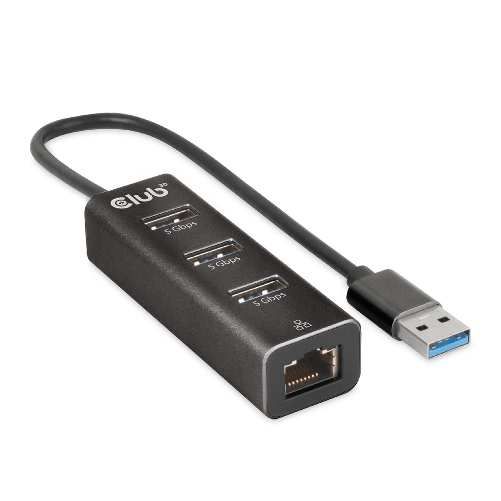 USB-A 5Gbps 3 Ports Hub Gigabit Ethernet