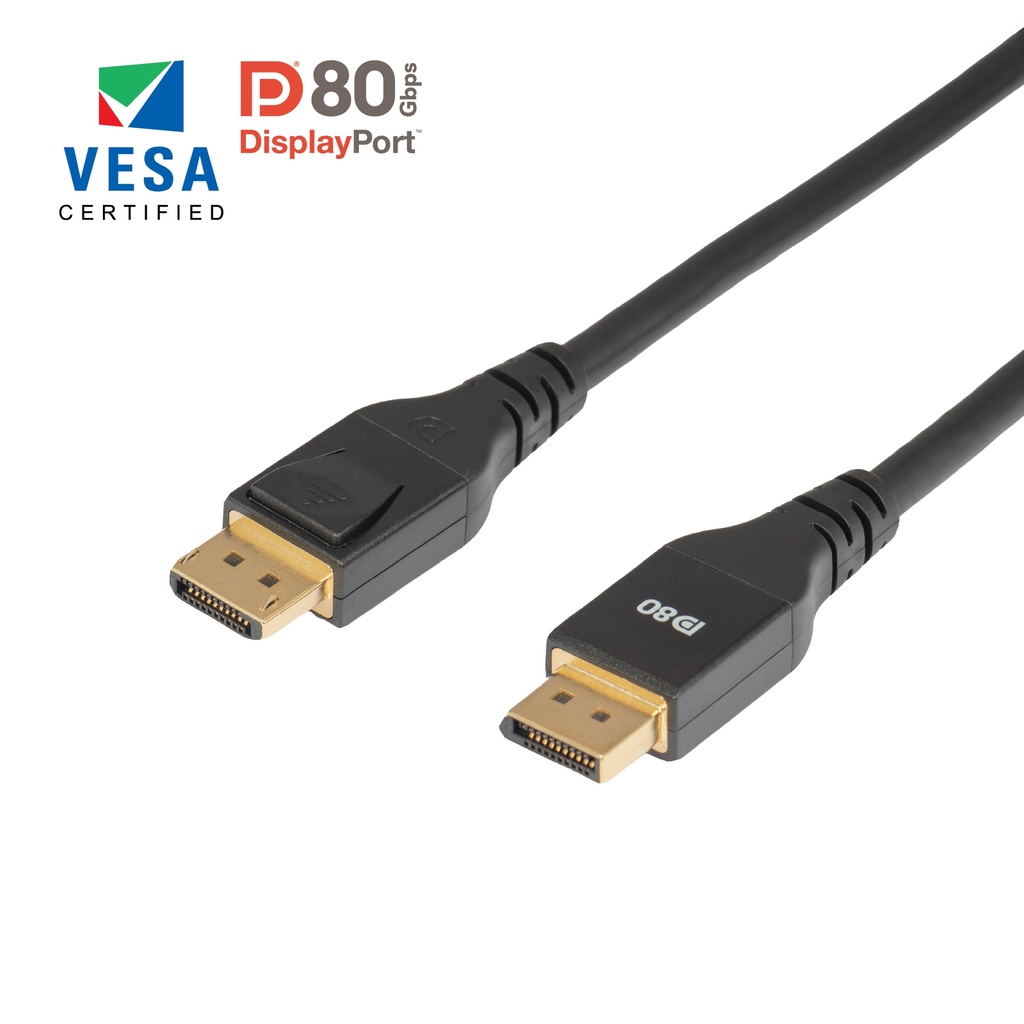 CAC-1094 DisplayPort 2.1 80Gbps Cable Male/Male 2m/6.6ft 26AWG