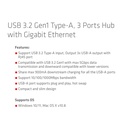 USB-A 5Gbps 3 Ports Hub Gigabit Ethernet