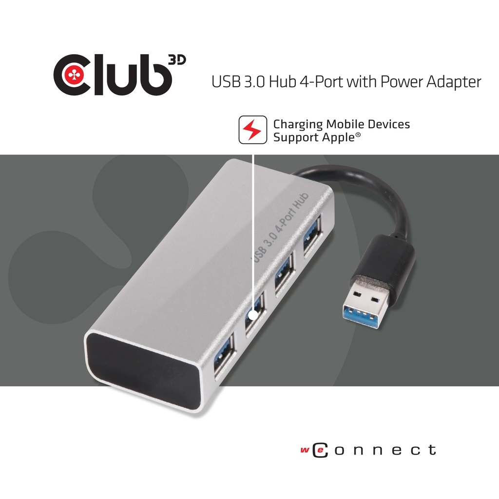 USB 3.1 Hub 4-Port with Power Adapter