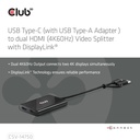 USB-C® (with USB -A Adapter) to dual HDMI™ (4K60Hz) Video Splitter with DisplayLink®