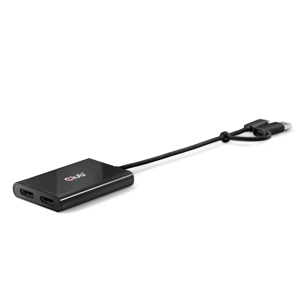 USB-C® (with USB -A adapter) to dual  Displayport™(4K60Hz) Video Splitter