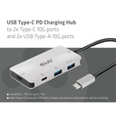 USB-C®5Gbps PD Charging Hub to 2x -C® 10G ports and 2x USB Type-A 10G ports 