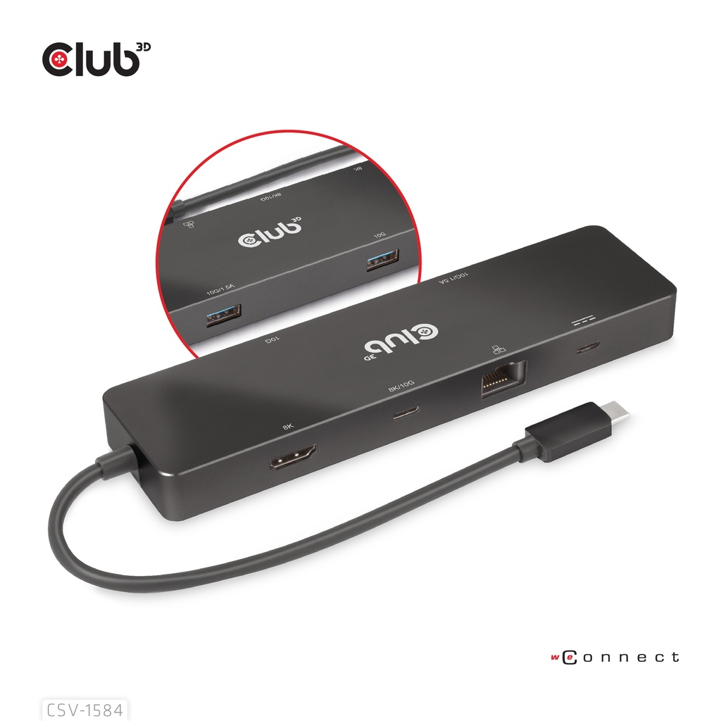 USB-C®, 6-in-1 Dual Displays Portable Dock with USB-C®Video 4K60Hz