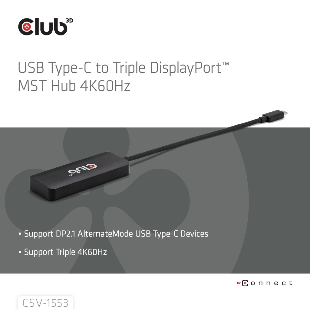 USB-C® to Triple  DisplayPort™  MST Hub 4K60Hz 