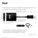 Multi Stream Transport (MST) Hub DisplayPort™ 1.4 to HDMI™ Dual Monitor 4K60Hz M/F