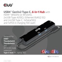 USB-C®10Gbps, 6-in-1 Hub with HDMI™ 8K60Hz or 4K120Hz, 2xUSB Type-A(10G), Ethernet RJ45(2.5G) and 2xUSB-C®, 1x Data(10G) and 1xPD3.0 charging 100 watt