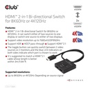 HDMI™ 2-in-1 Bi-directional Switch for 8K60Hz or 4K120Hz