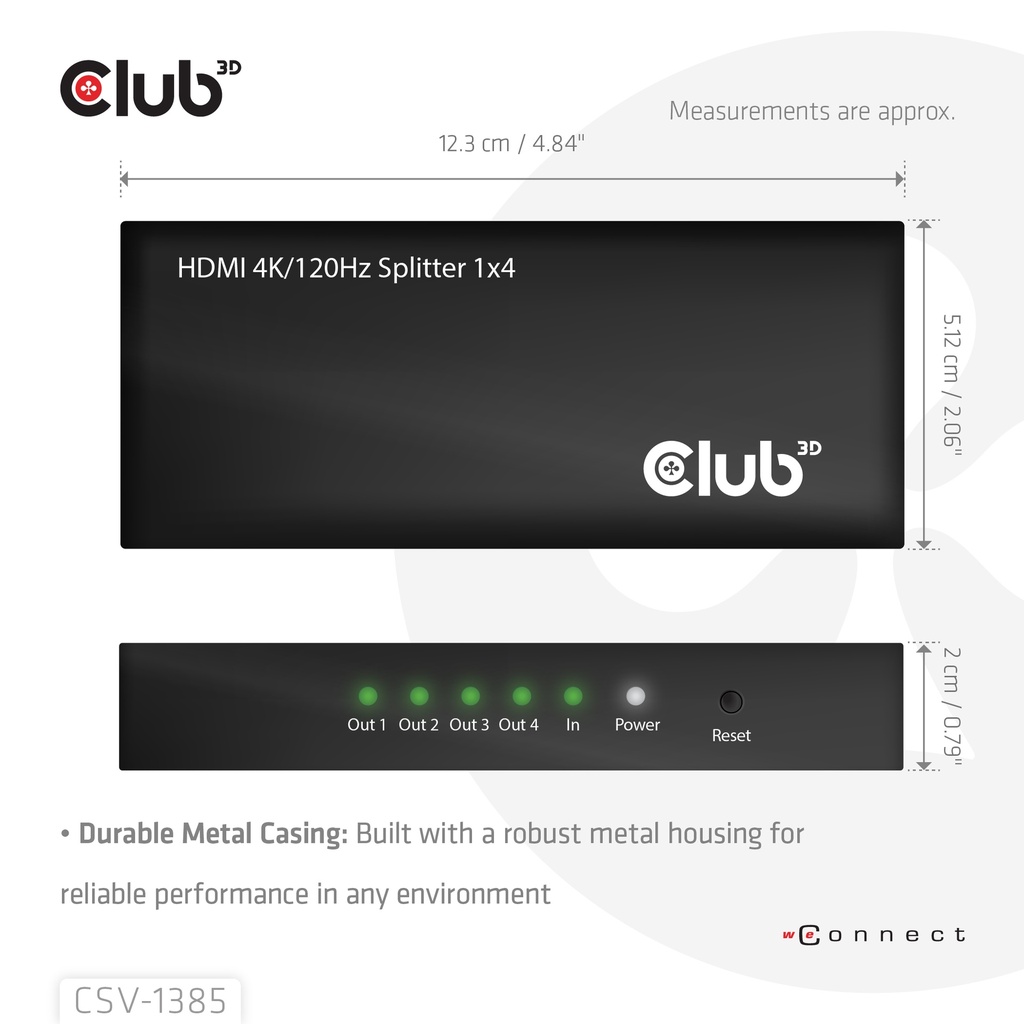 1 to 4 HDMI™ Splitter 4K120Hz