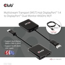 Multistream Transport (MST) Hub DisplayPort™ 1.4 to DisplayPort™ Dual Monitor 4K60Hz M/F