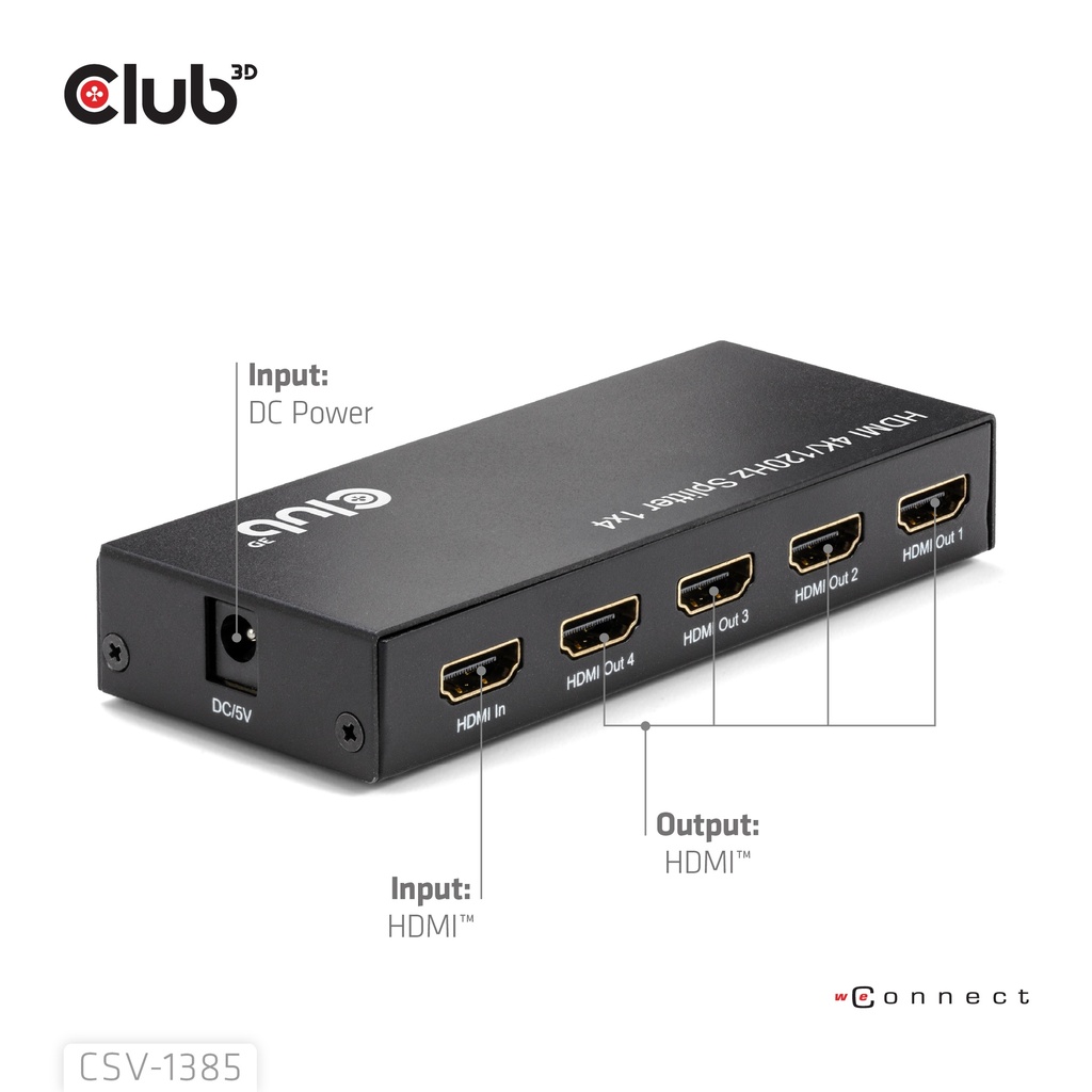 1 to 4 HDMI™ Splitter 4K120Hz