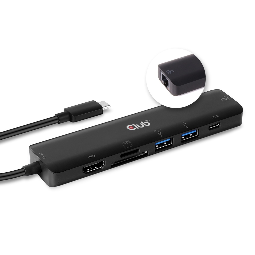 USB-C® 5Gbps  7in1 Hub HDMI™ 4K60Hz SD TF Card slot 2x USB Type A USB Type C PD RJ45