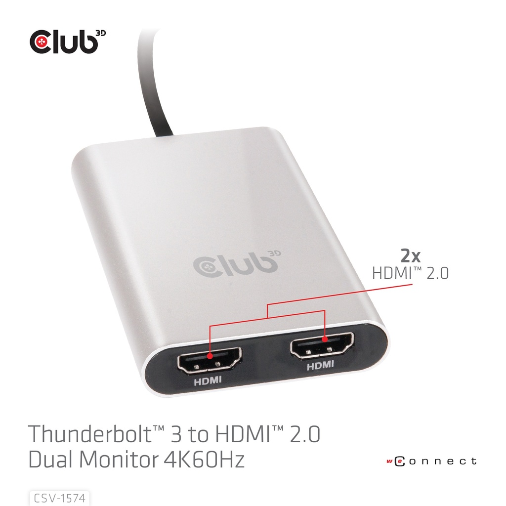Thunderbolt™ 3 to HDMI™ Dual Monitor 4K60Hz 