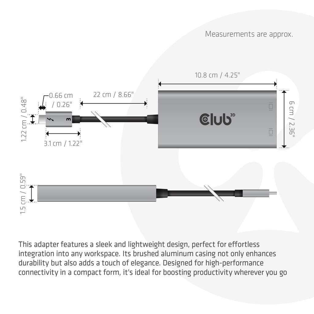 Thunderbolt™ 3 to DisplayPort™ Dual Monitor 4K60Hz M/F