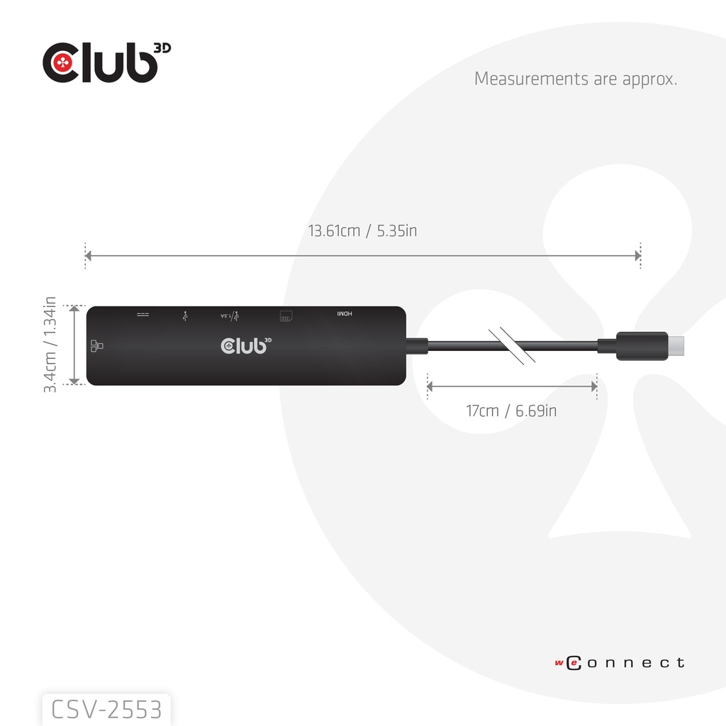 USB-C® 7-in-1 Hub to HDMI™ 4K60Hz /SD-TF Card slot 2x USB  A / USB-C® PD / RJ45