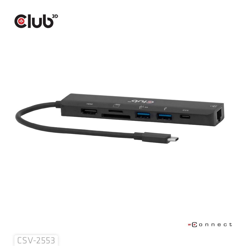 USB-C® 7-in-1 Hub to HDMI™ 4K60Hz /SD-TF Card slot 2x USB  A / USB-C® PD / RJ45