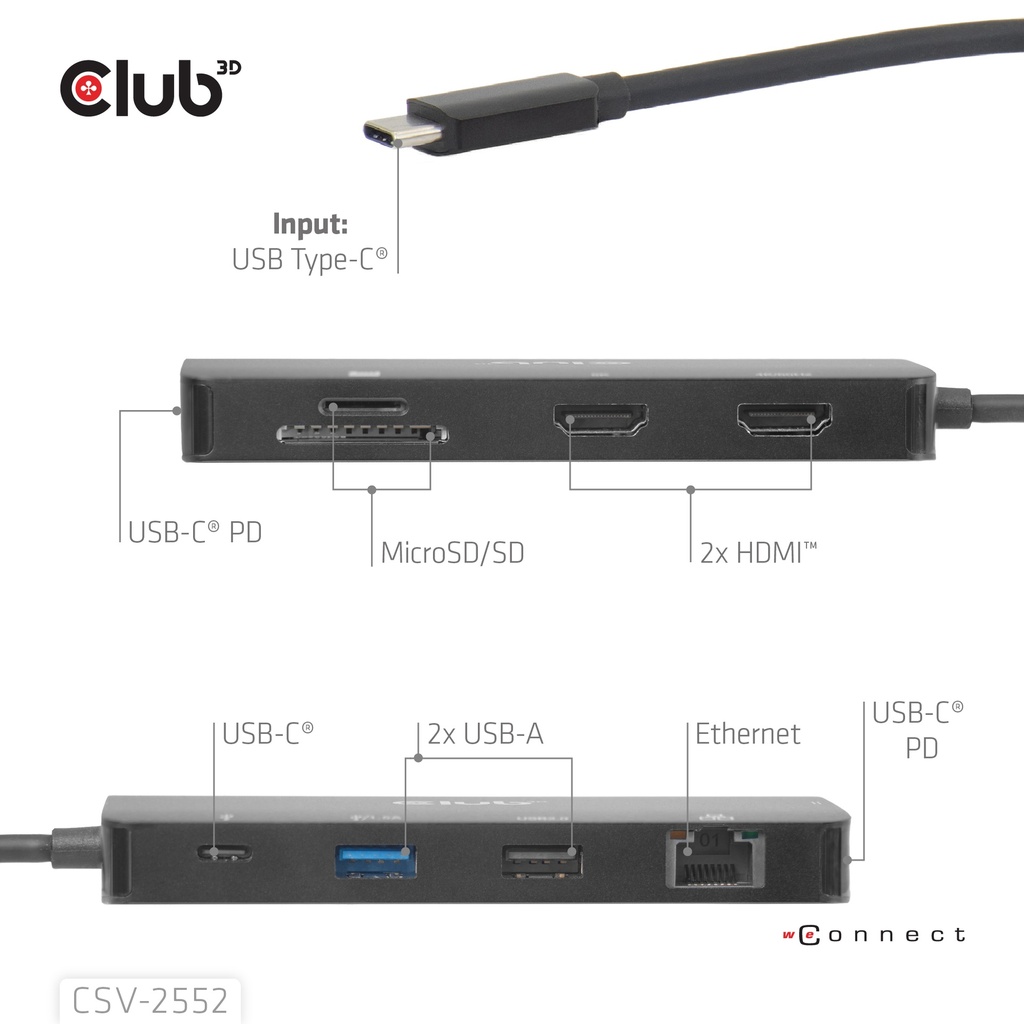 9-1 Dual HDMI™ USB-C® Hub PD3.0 100W