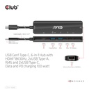 USB-C®5Gbps 6-in-1 Hub with HDMI™ 8K30Hz-4K120Hz, 2xUSB Type-A, RJ45 and 2xUSB-C®, Data and PD charging 100 watt