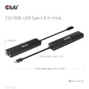 USB-C®5Gbps 6-in-1 Hub with HDMI™ 8K30Hz-4K120Hz, 2xUSB Type-A, RJ45 and 2xUSB-C®, Data and PD charging 100 watt