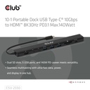 10-1 Portable Dock USB-C® 10Gbps to HDMI™ 8K30Hz PD3.1 Max.140Watt