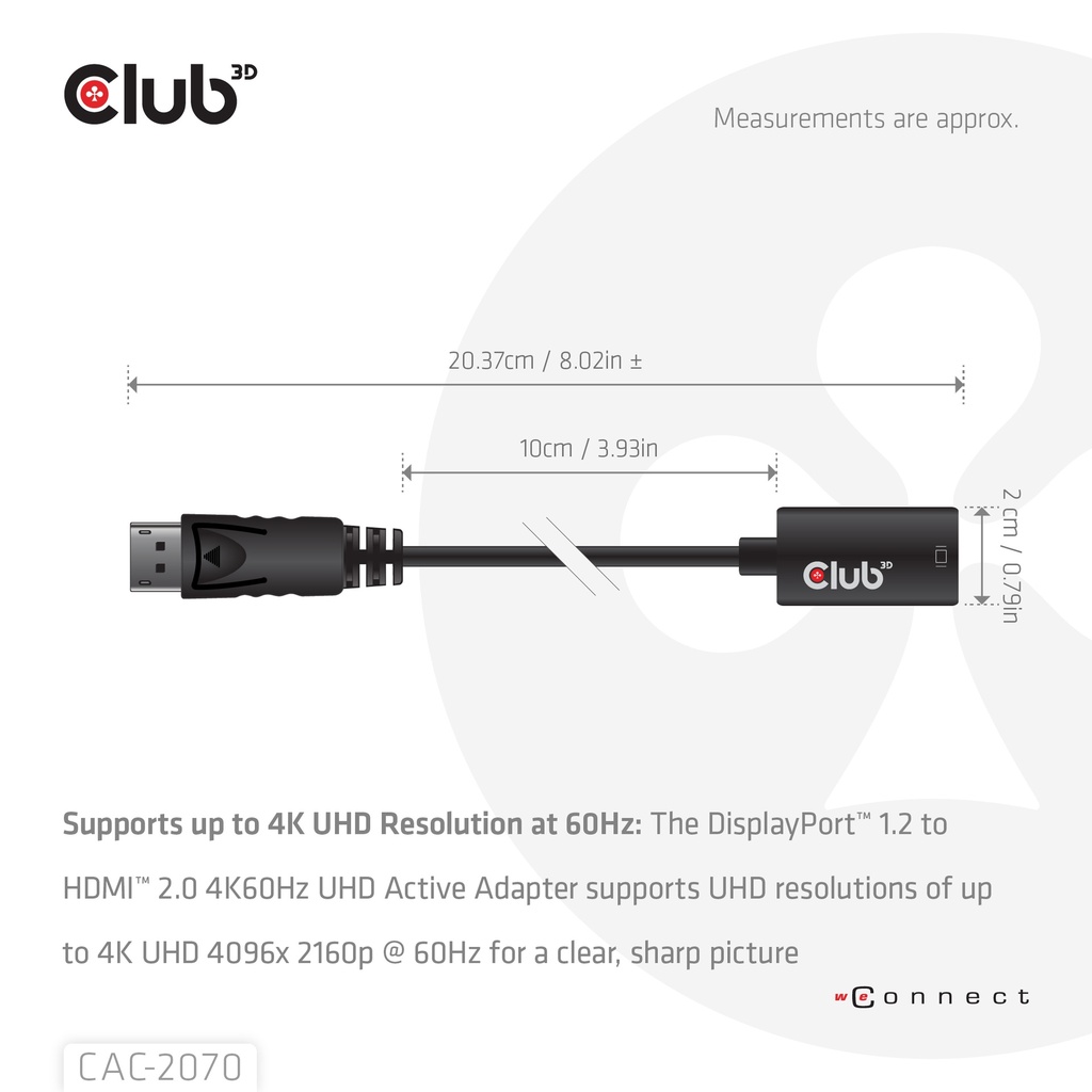 DisplayPort™ 1.2 to HDMI™ 2.0 UHD Active Adapter