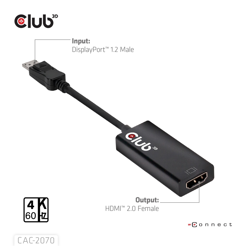 DisplayPort™ 1.2 to HDMI™ 2.0 UHD Active Adapter