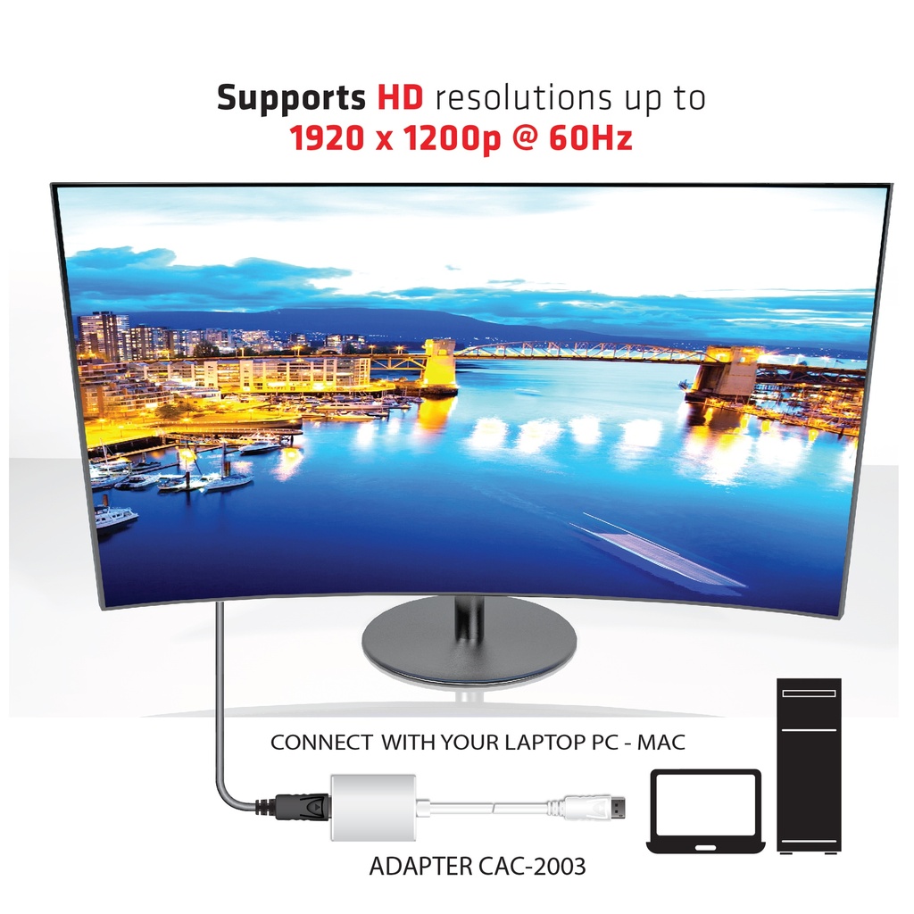 DisplayPort™ to VGA Active Adapter