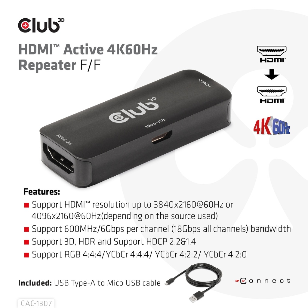 HDMI™ Active 4K60Hz Repeater F/F