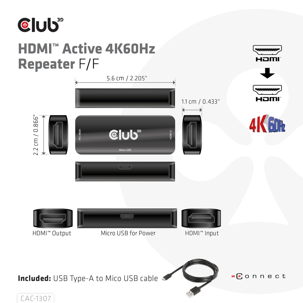 HDMI™ Active 4K60Hz Repeater F/F